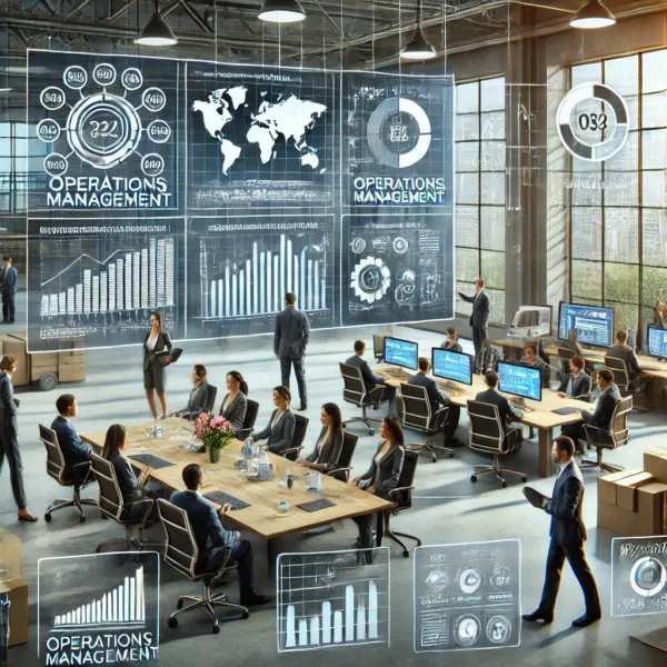 A group of people in an office setting with many screens.